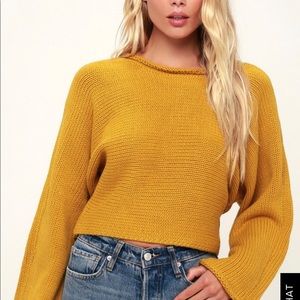 Jack by BB Dakota Cropped Mustard Yellow Sweater